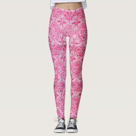 Legging Caneleiras cor-de-rosa luxuosas do laço