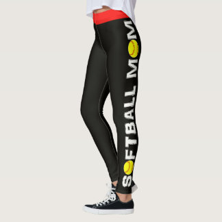 Legging Caneleiras corajosas do design da mamã do softball