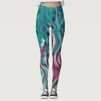 Legging Caneleiras da arte abstracta pelo artista Kevin