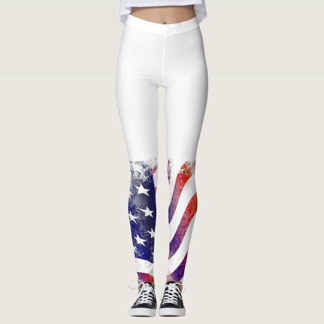 Legging Caneleiras da bandeira americana (Frente)