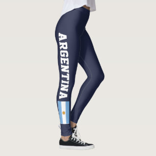 Legging Caneleiras da bandeira de Argentina para a ioga da