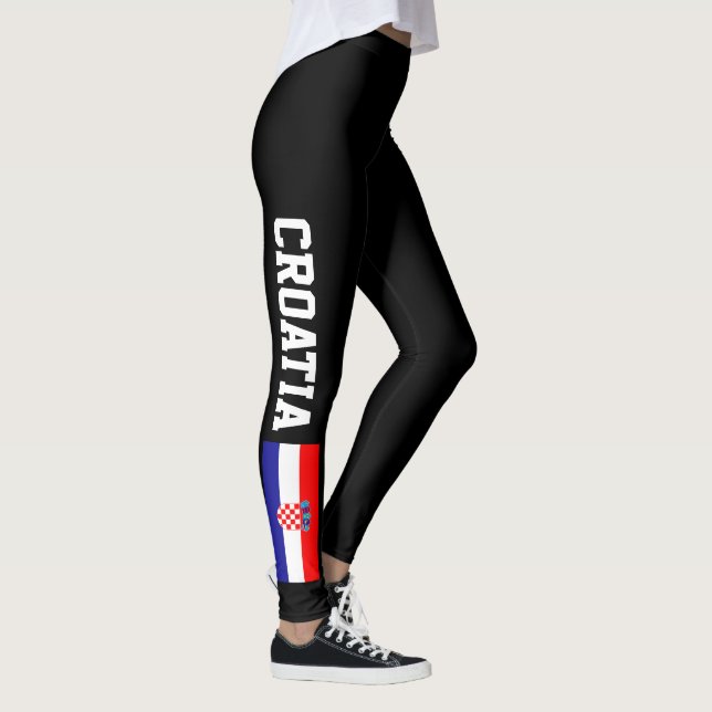Legging Caneleiras da bandeira de Croatia para o exercício (Direita)