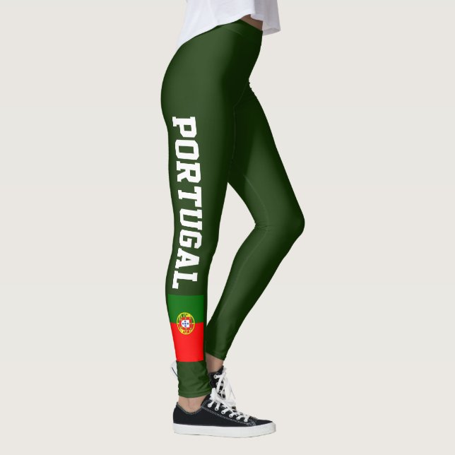Legging Caneleiras da bandeira de Portugal para a ioga da (Direita)