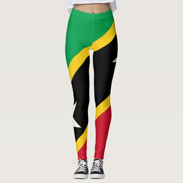 Legging Caneleiras da bandeira de St.Kitts e de Nevis (Frente)