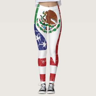 Legging Caneleiras da bandeira do méxico-americano