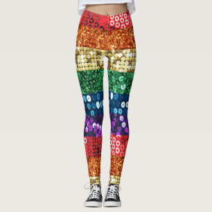 Legging caneleiras da bandeira do orgulho do sequin