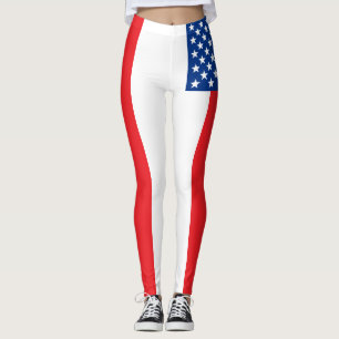 Legging Caneleiras da bandeira vermelha e azul dos EUA