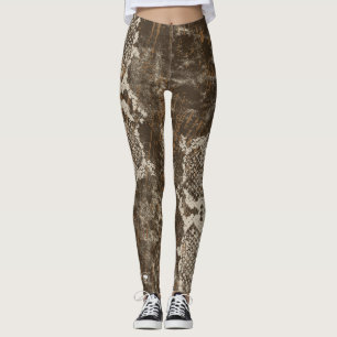 Legging Caneleiras da camuflagem da pele de cobra