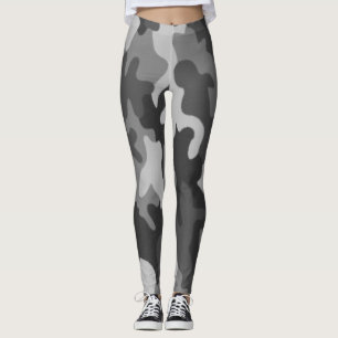Legging Caneleiras da camuflagem das cinzas