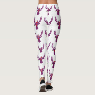 Legging Caneleiras da celebração do X-mas da rena, M