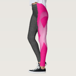 Legging Caneleiras da consciência do cancro da mama