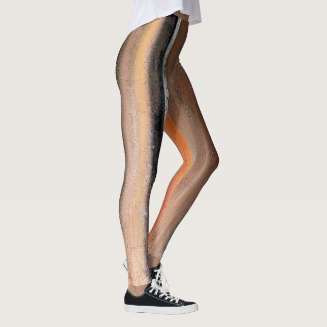 Legging Caneleiras da dança do abstrato da laranja e do (Direita)
