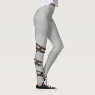 Legging Caneleiras da foto dos biplanos do vôo
