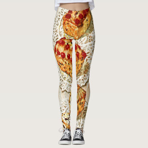 Legging Caneleiras da ilustração do bolo da fruta do