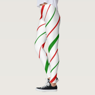 Legging Caneleiras da listra do bastão de doces