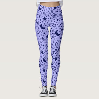 Legging Caneleiras da lua e das estrelas para mulheres