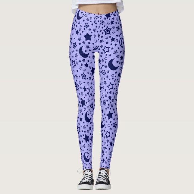 Legging Caneleiras da lua e das estrelas para mulheres (Frente)