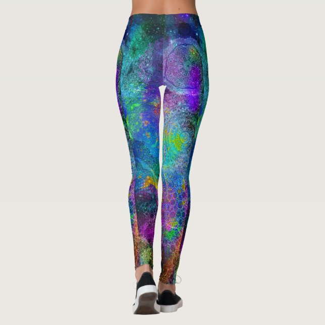 Legging Caneleiras da mandala do arco-íris (Verso)