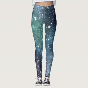 Legging Caneleiras da noite estrelado da galáxia