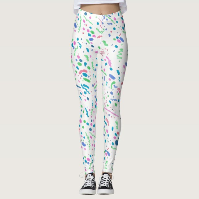 Legging Caneleiras da pintura do Splatter (Frente)