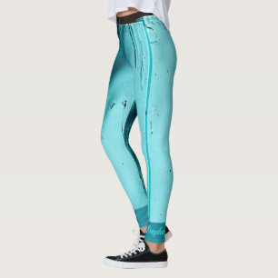 Legging Caneleiras da porta de turquesa do sudoeste, com