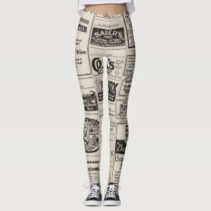 Legging Caneleiras da propaganda de jornal do vintage