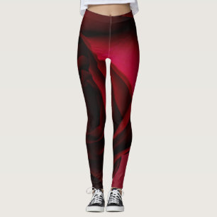 Legging Caneleiras da rosa vermelha, calças da ioga,