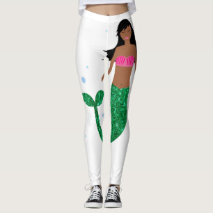 Legging caneleiras da sereia do afro-americano