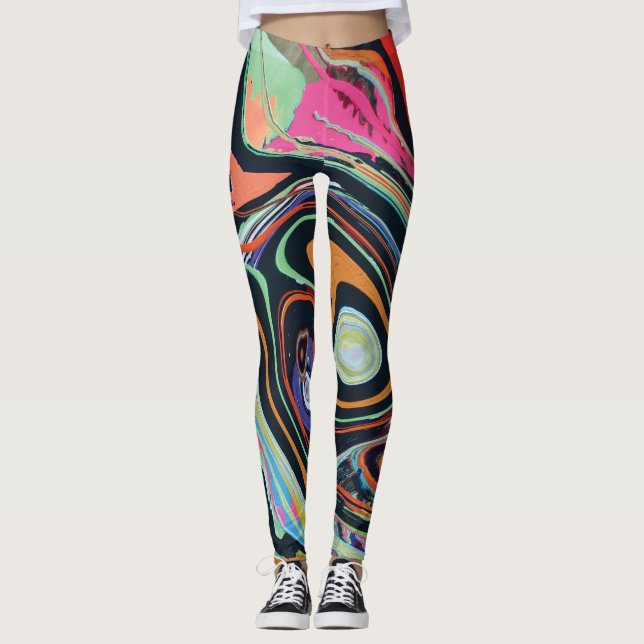 Legging Caneleiras da torção da galáxia (Frente)