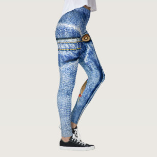 Legging Caneleiras de calças de ganga