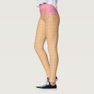 Legging Caneleiras de derretimento do cone do waffle do