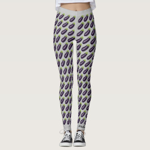 Legging Caneleiras de Emoji da beringela