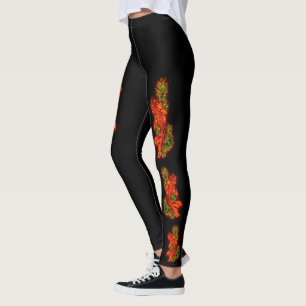 Legging Caneleiras de Koi do japonês
