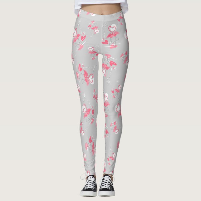 Legging Caneleiras do amor do flamingo multi (Frente)
