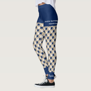 Legging Caneleiras do basebol da equipe com Shorts azuis