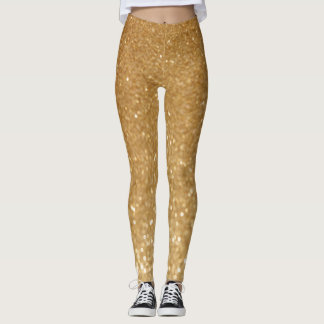 Legging caneleiras do brilho do ouro