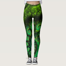 Legging Caneleiras do costume do Fractal do amor da terra