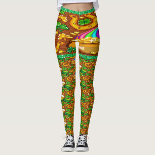 Legging Caneleiras do dia de St Patrick da forma do pop