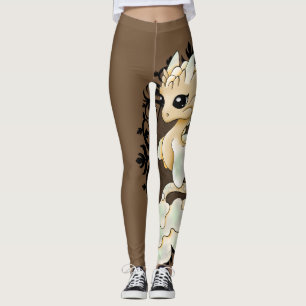Legging Caneleiras do dragão do laço do vintage