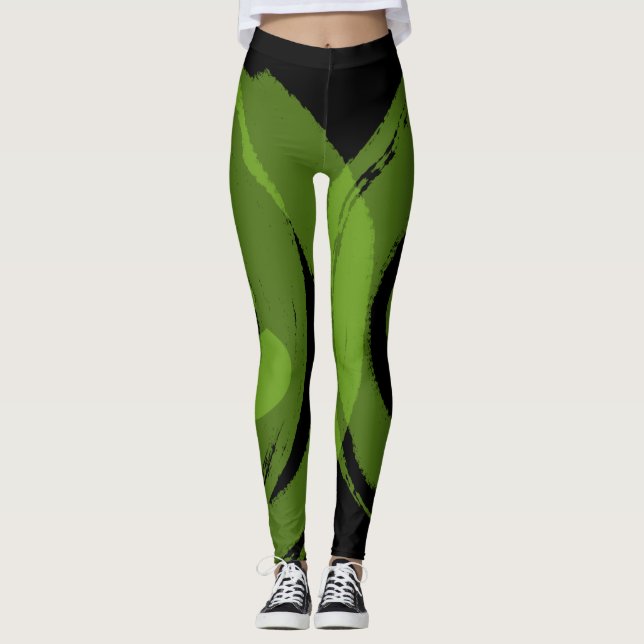 Legging Caneleiras do exercício projetadas pelo ajustado (Frente)