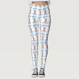 Legging Caneleiras do flamingo - grande logotipo