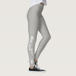 Legging Caneleiras do floco de neve do feriado das