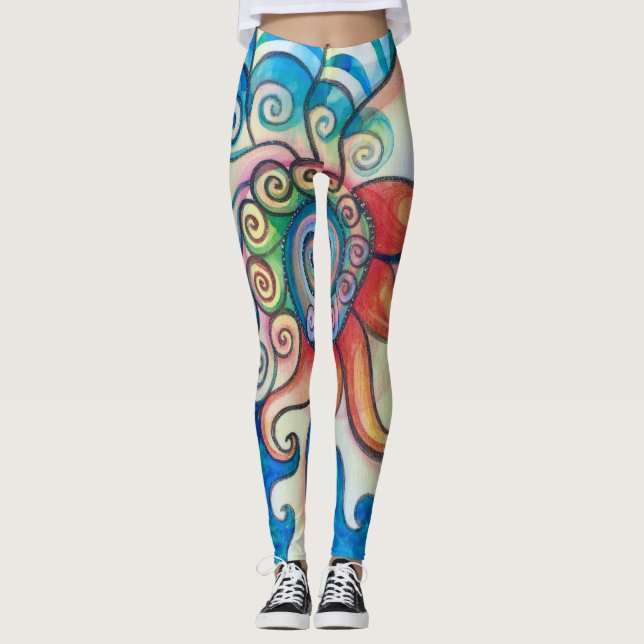 Legging Caneleiras do fogo & da água (Frente)