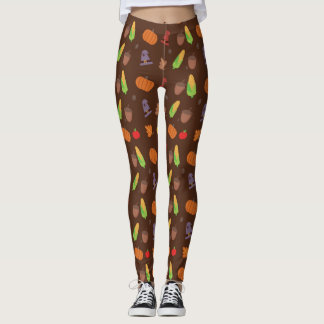 Legging Caneleiras do impressão da acção de graças