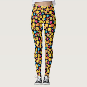 Legging Caneleiras do impressão de Emoji do divertimento