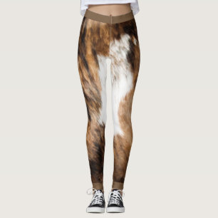Legging Caneleiras do impressão do couro