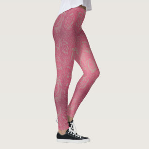 Legging Caneleiras do impressão do rosa do rosa quente