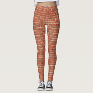 Legging caneleiras do impressão do tijolo