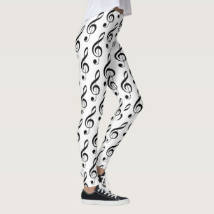 Legging Caneleiras do Musical do Clef de triplo