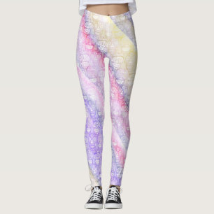 Legging Caneleiras do Pastel dos crânios do açúcar